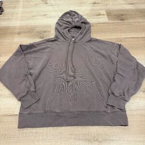 Aritzia Tna Cozy Fleece Perfect Hoodie Modern Taupe Size 2